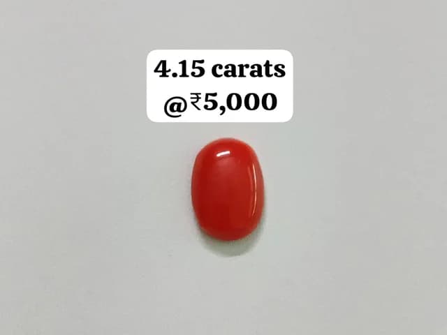 Sovereign Oval Moonga — highly polished oval red coral